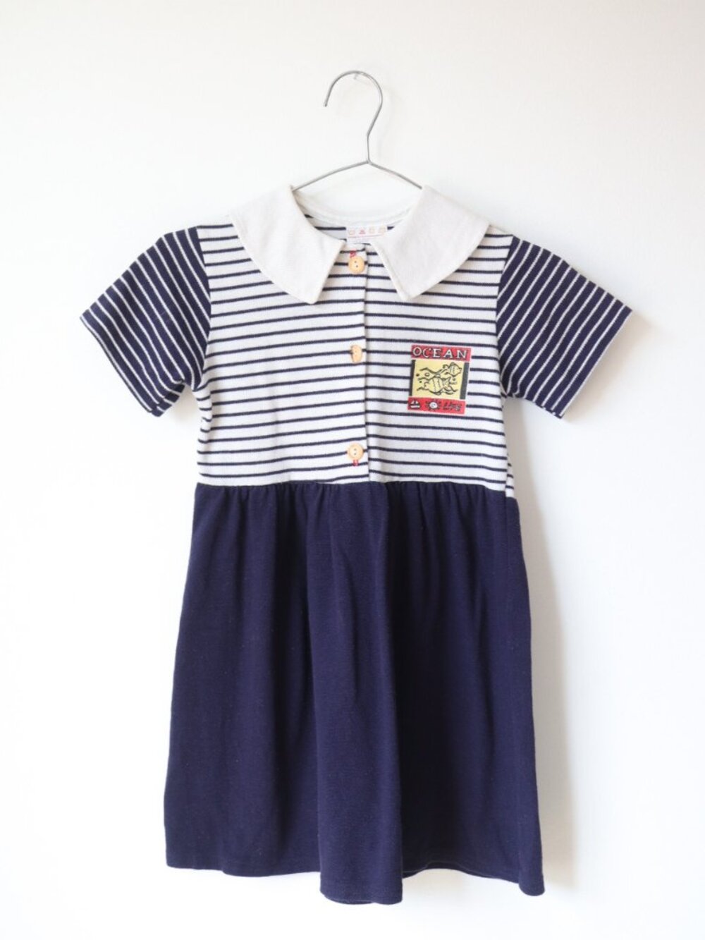 Vintage Marine Navy White Dress / 6X